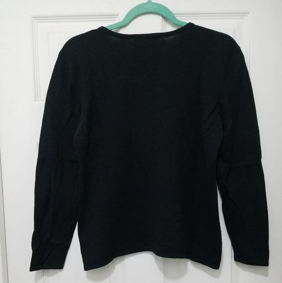 Black, cotton/argyle sweater - Picture 4 of 4